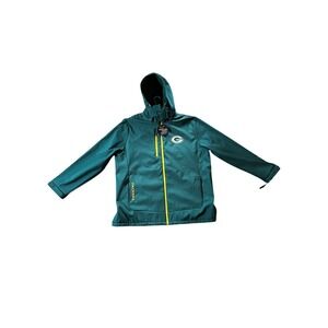 Green Bay Packers NFL Mens‎ XXL 2XL Soft Shell Hooded Jacket Coat Green Yellow